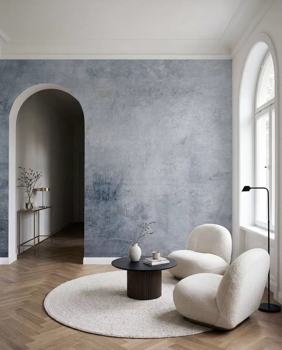 Fototapete Beton in Jeansblau u47663v3