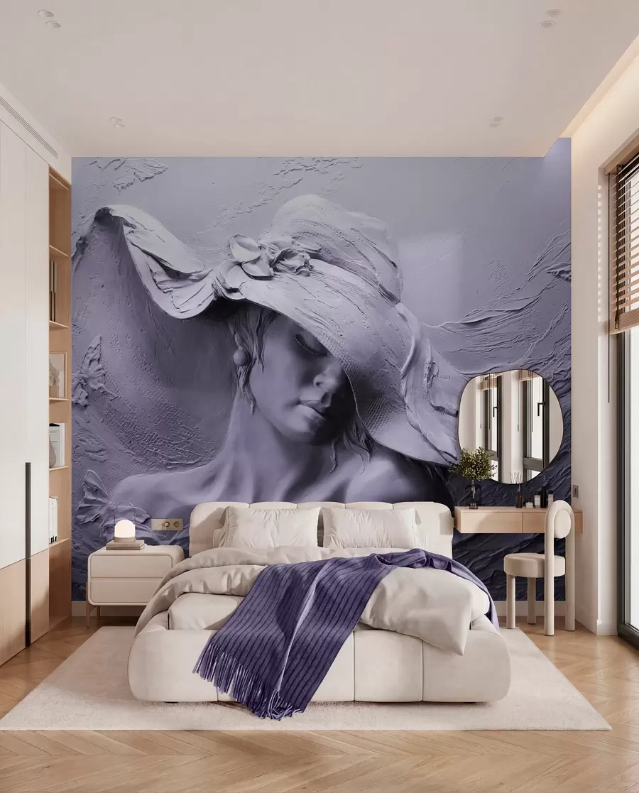 Fototapete Frau mit Hut 3D u62592v3