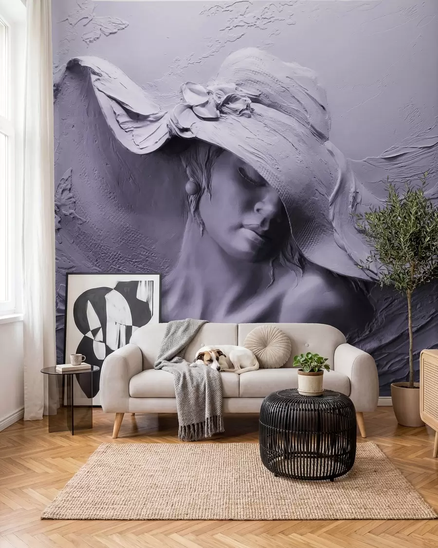 Fototapete Frau mit Hut 3D u62592v3