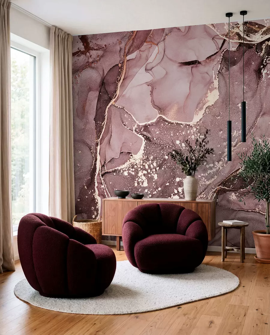 Fototapete Marmor in Rosa und Bernstein u93578v1