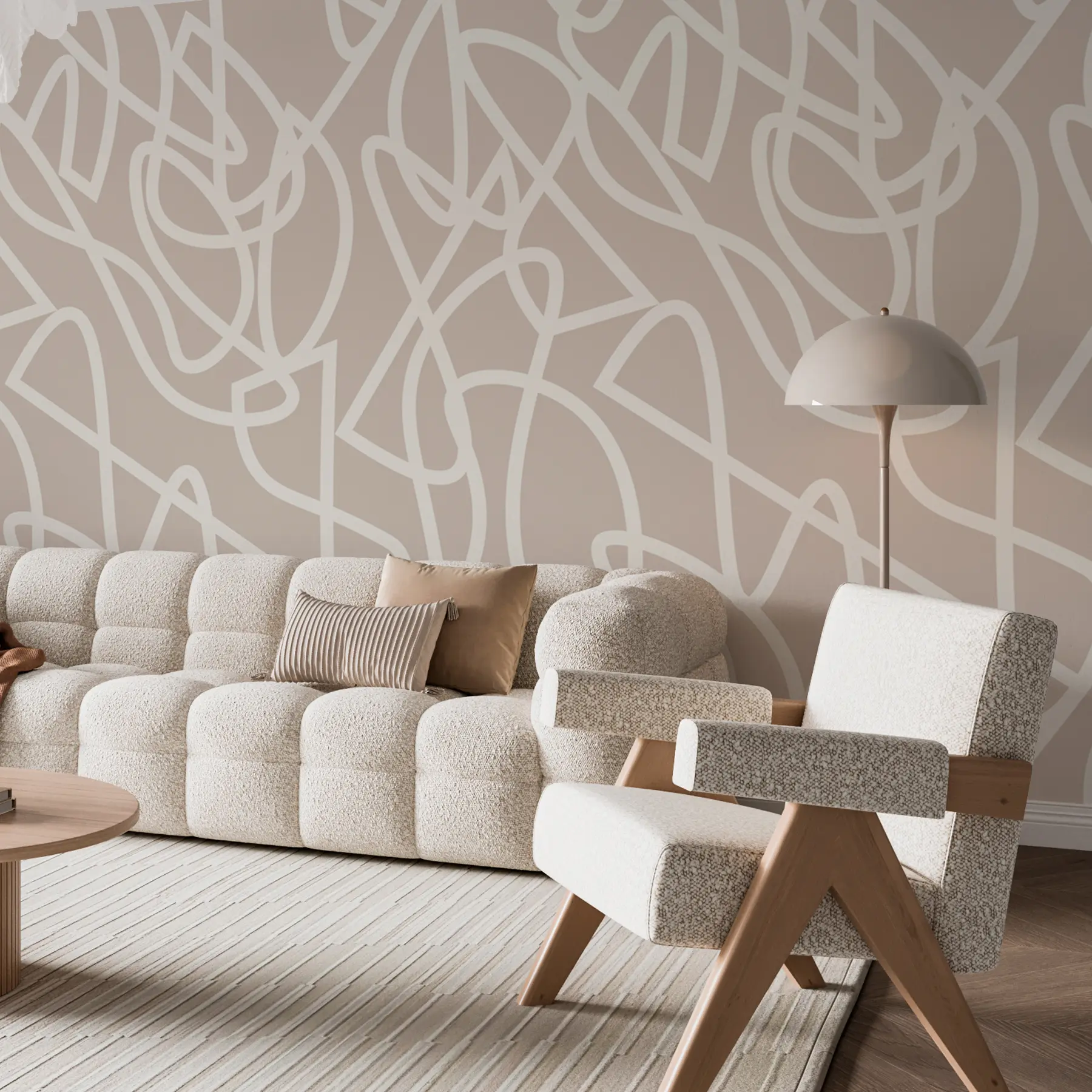 Fototapete Trendige Linien im Boho-Stil Minimalismus in Beige u99097