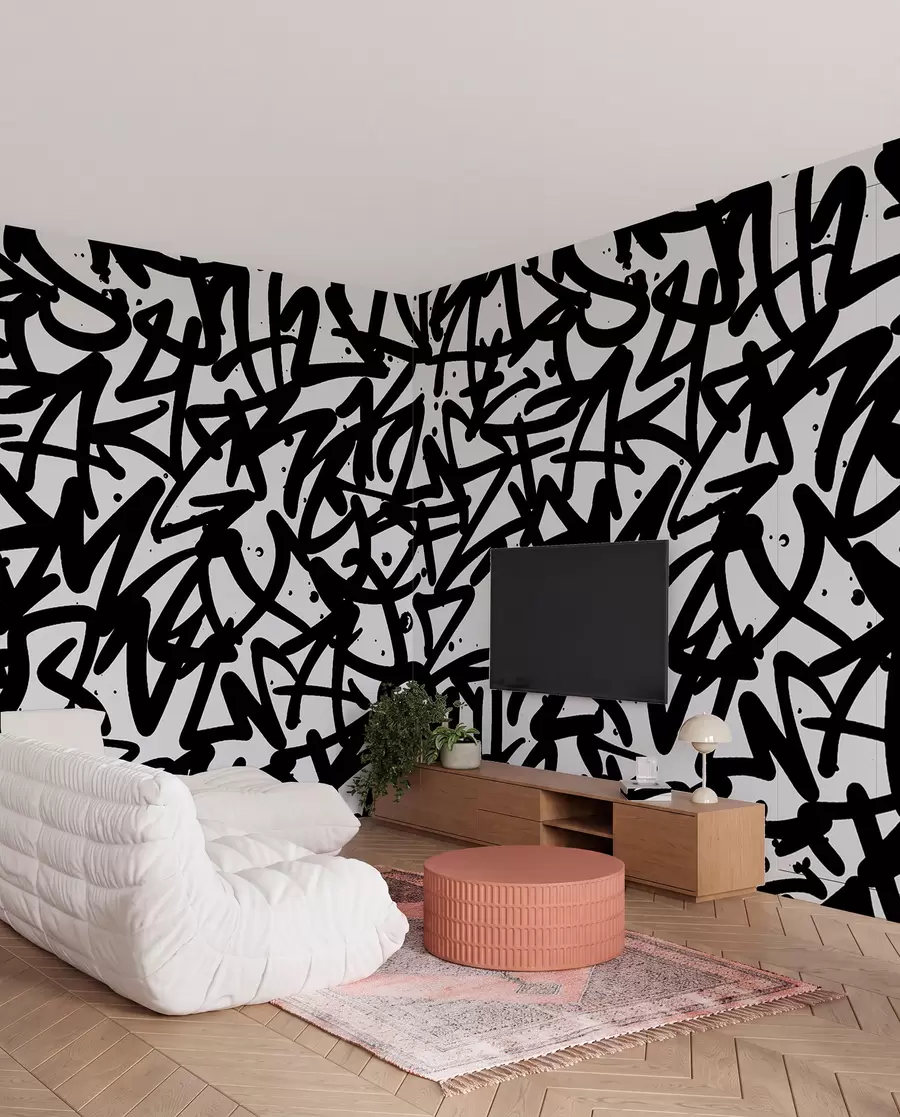 Fototapete Graffiti Emotionen: Schwarz u99087v3