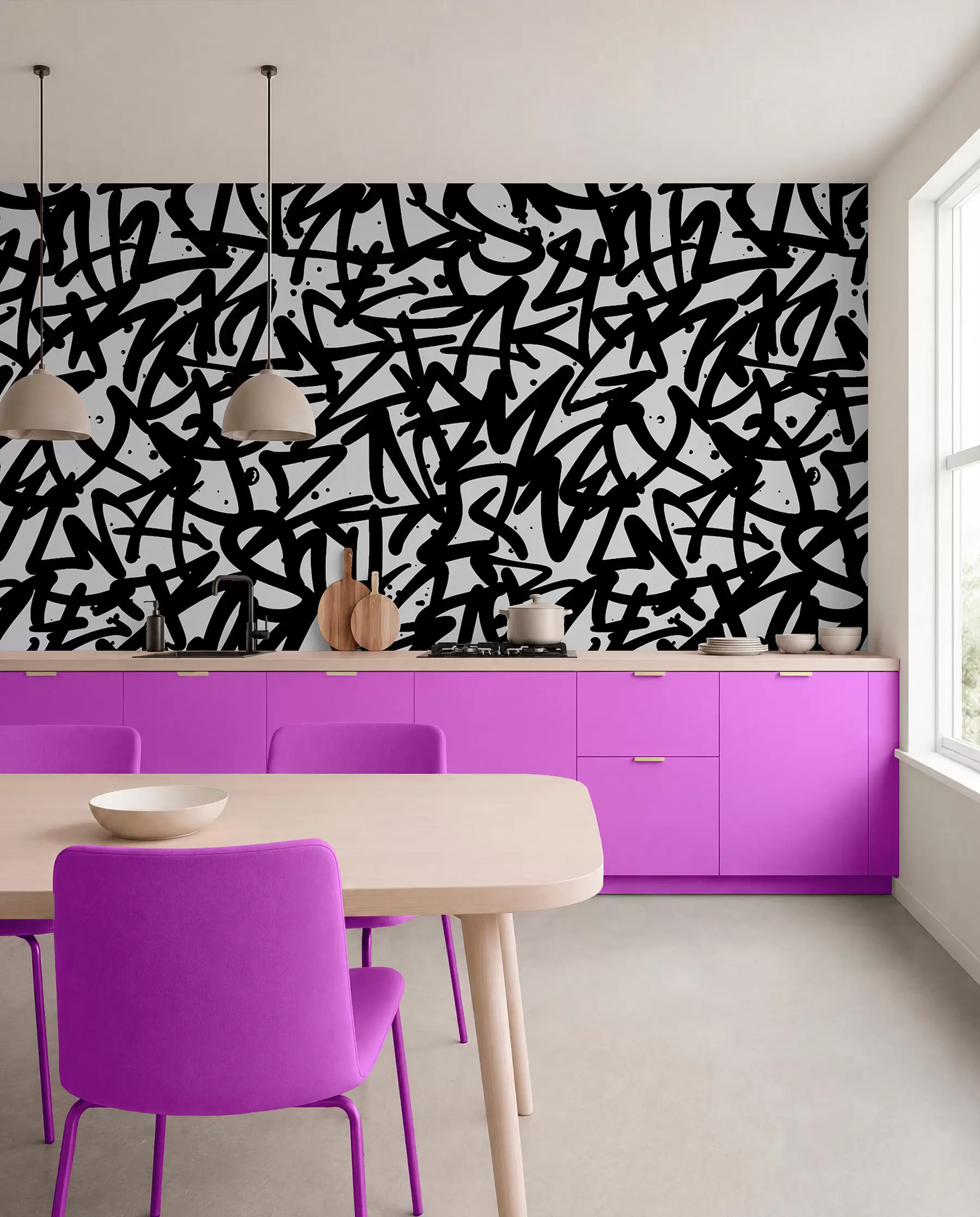 Fototapete Schwarze Graffitischrift u99087v3