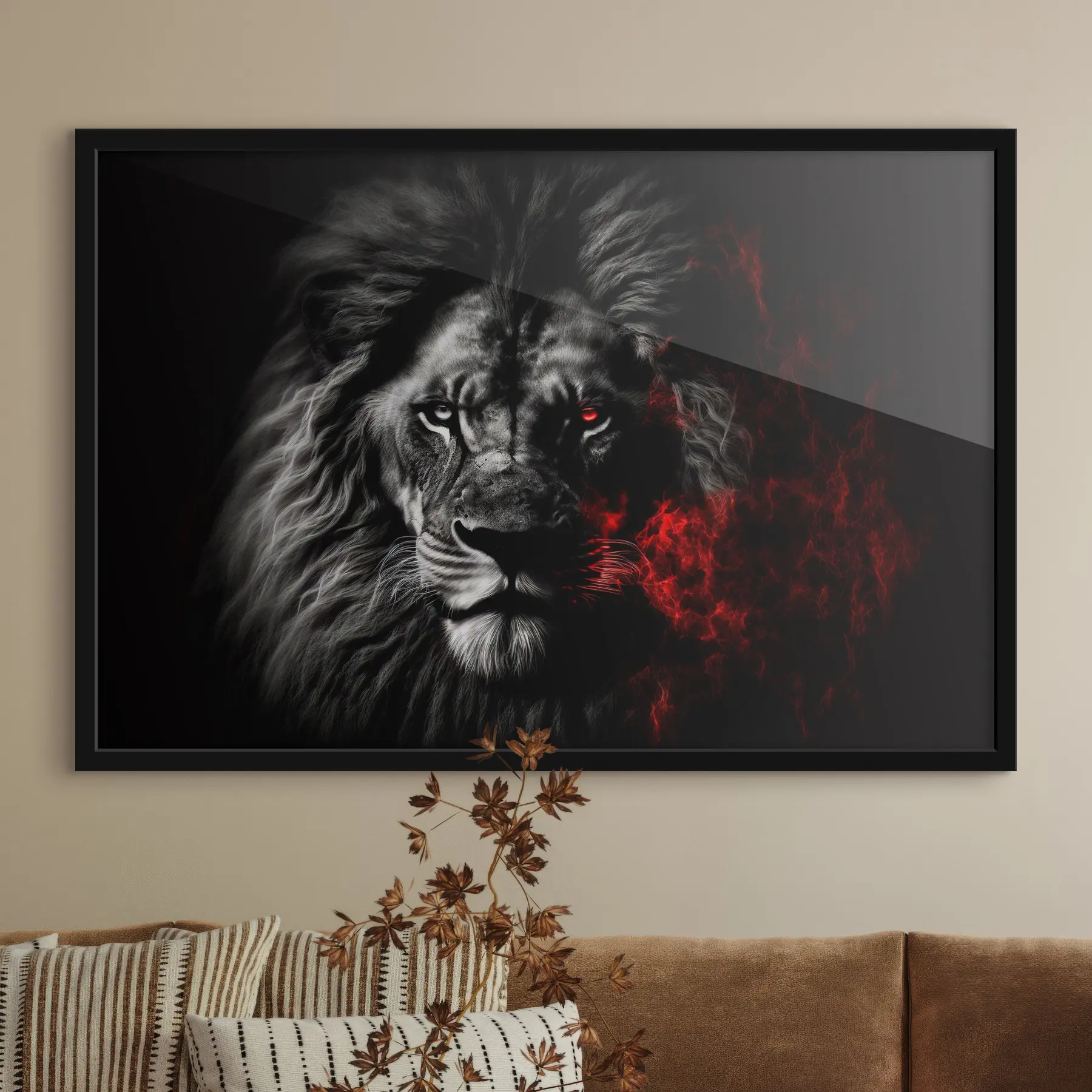 Fototapete Der König der Löwen in Flammen f33095
