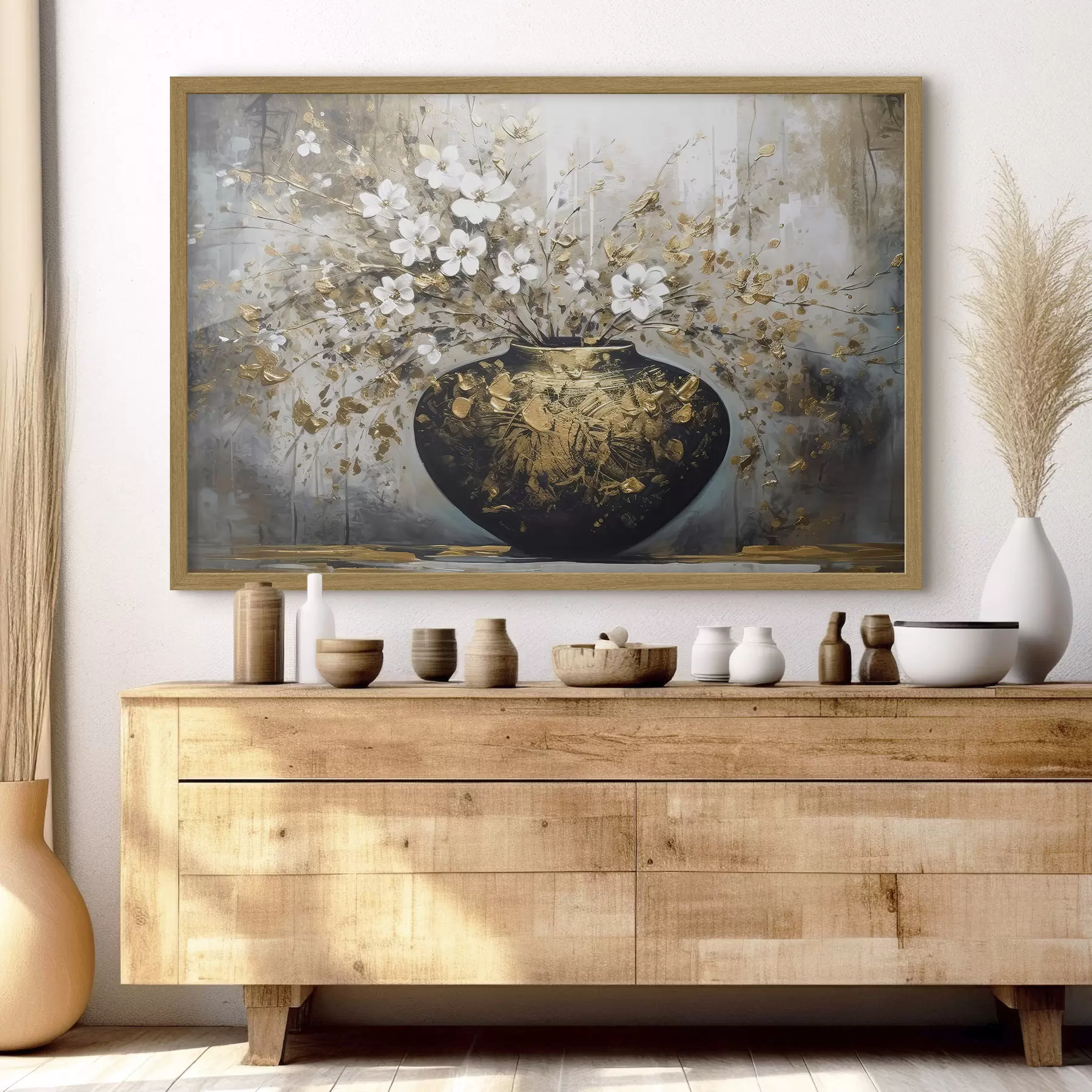 Fototapete Strauß in einer dunklen Vase f35377