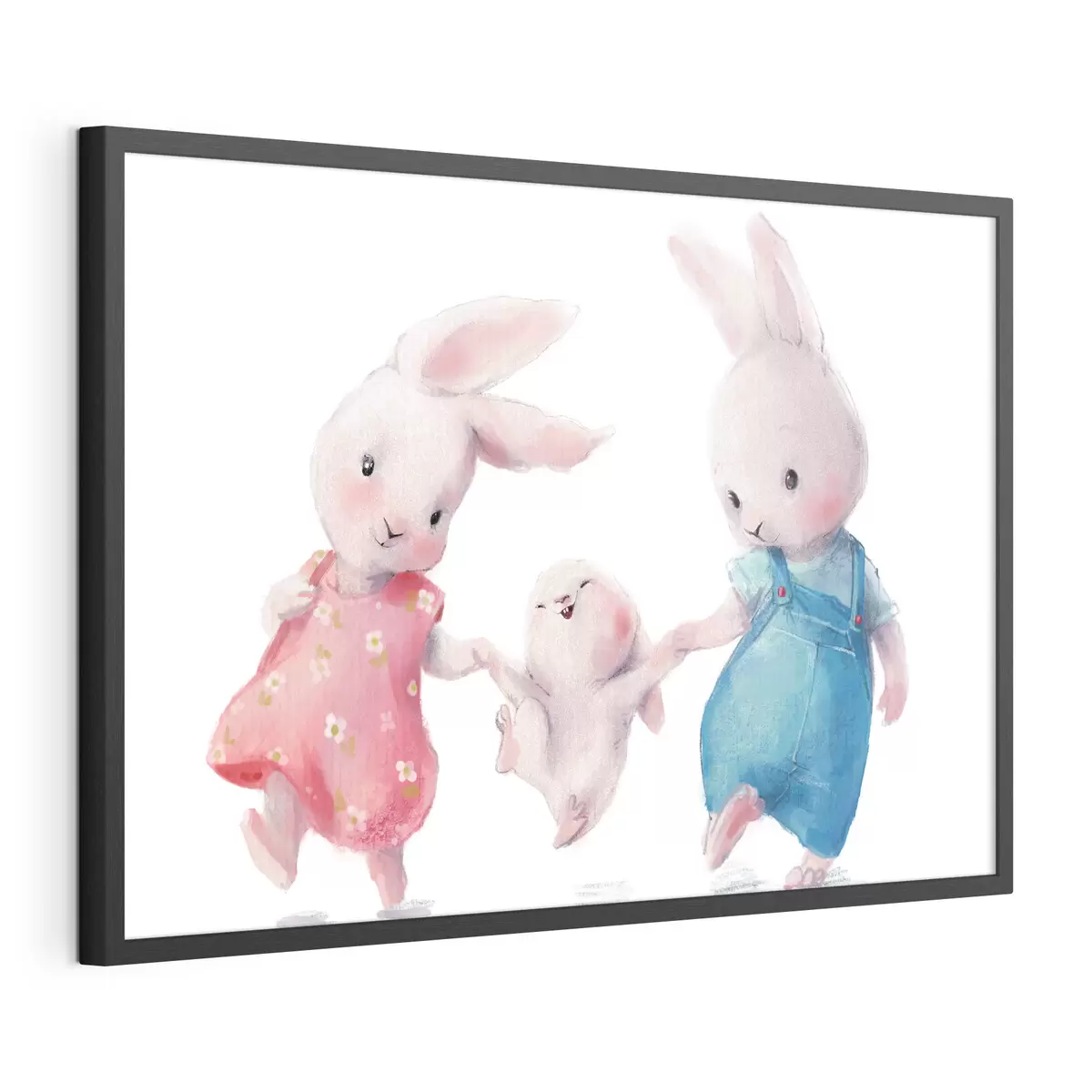 Poster Eine fröhliche Hasenfamilie f34997