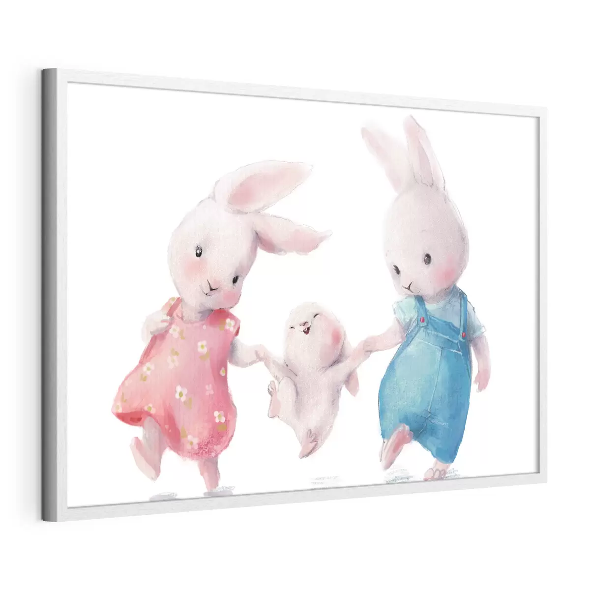 Poster Eine fröhliche Hasenfamilie f34997