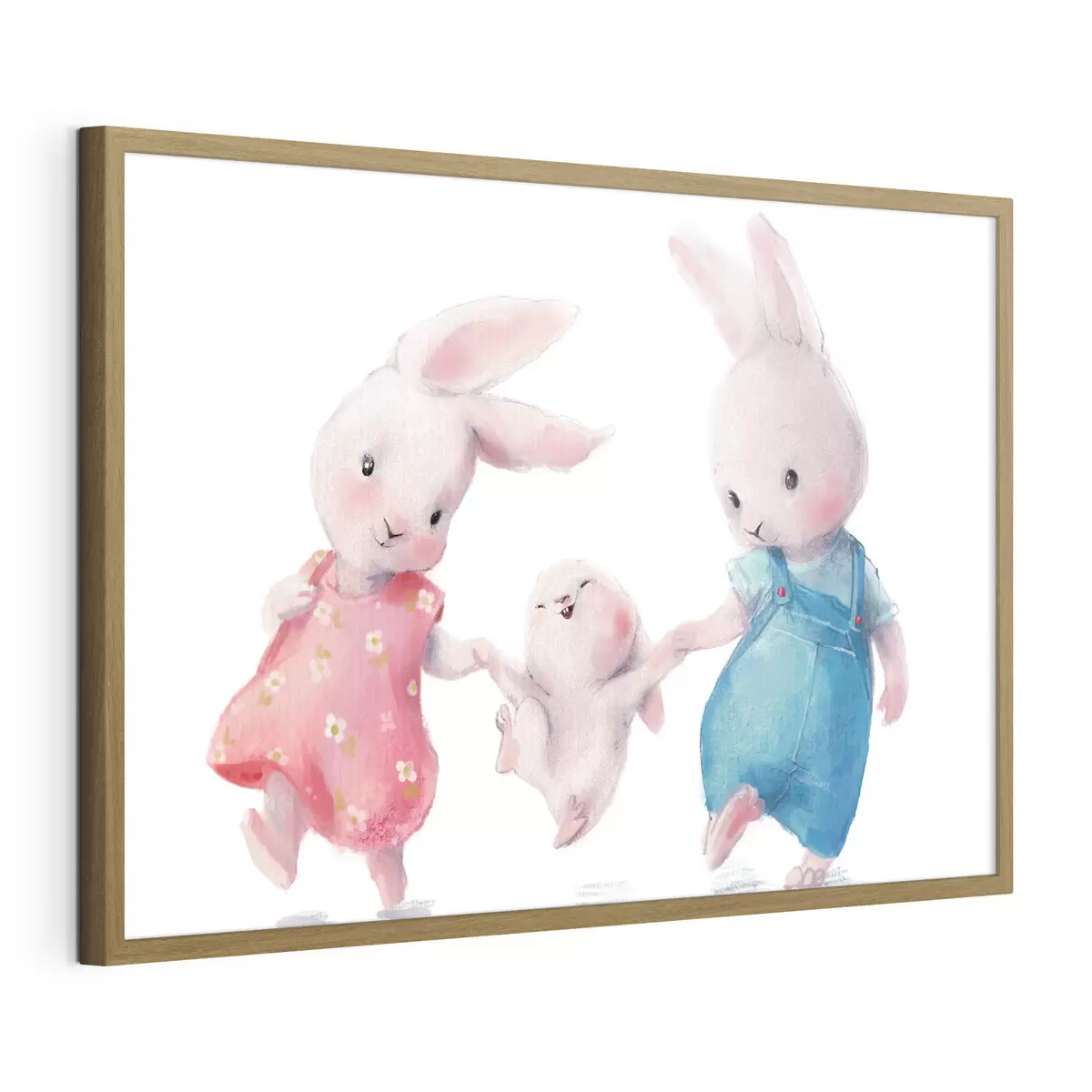 Poster Eine fröhliche Hasenfamilie f34997
