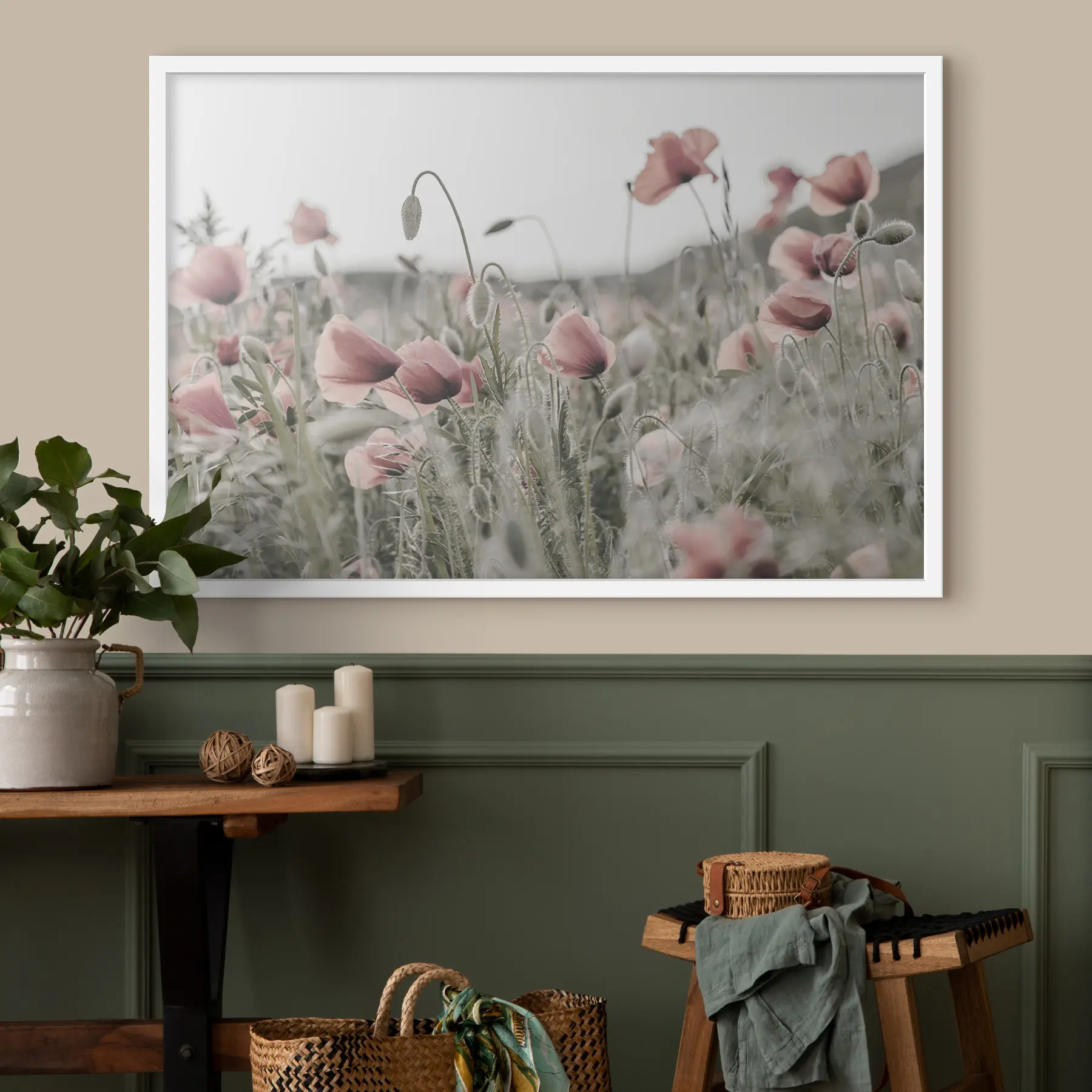 Fototapete Mohnblumen in gedeckten Farben f35592
