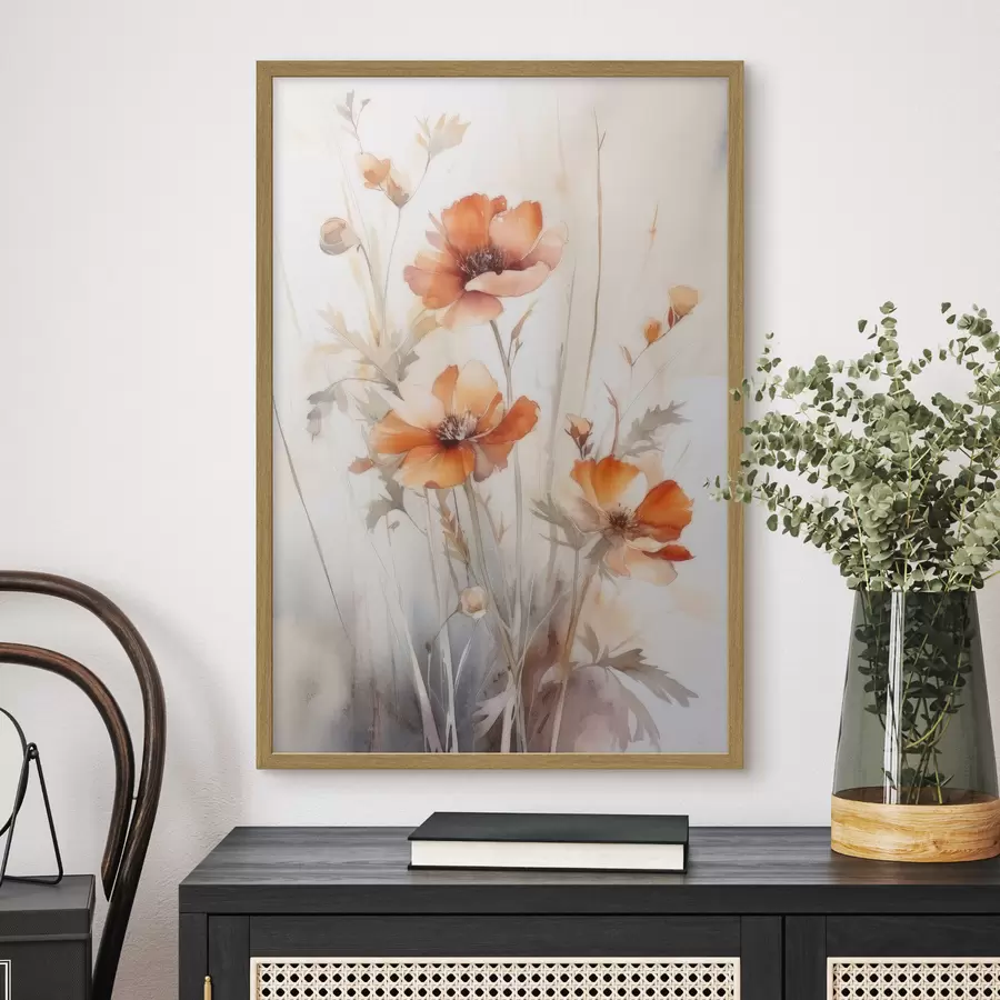 Fototapete Mohnblumen im Vintage-Stil f33649