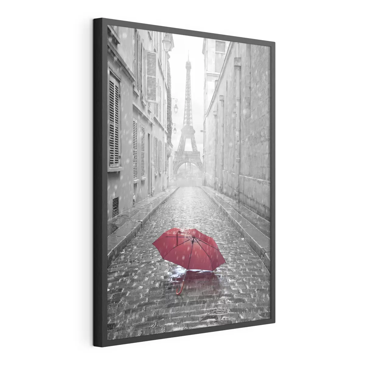 Poster Blick auf den Eiffelturm von einer Straße in Paris aus f33713