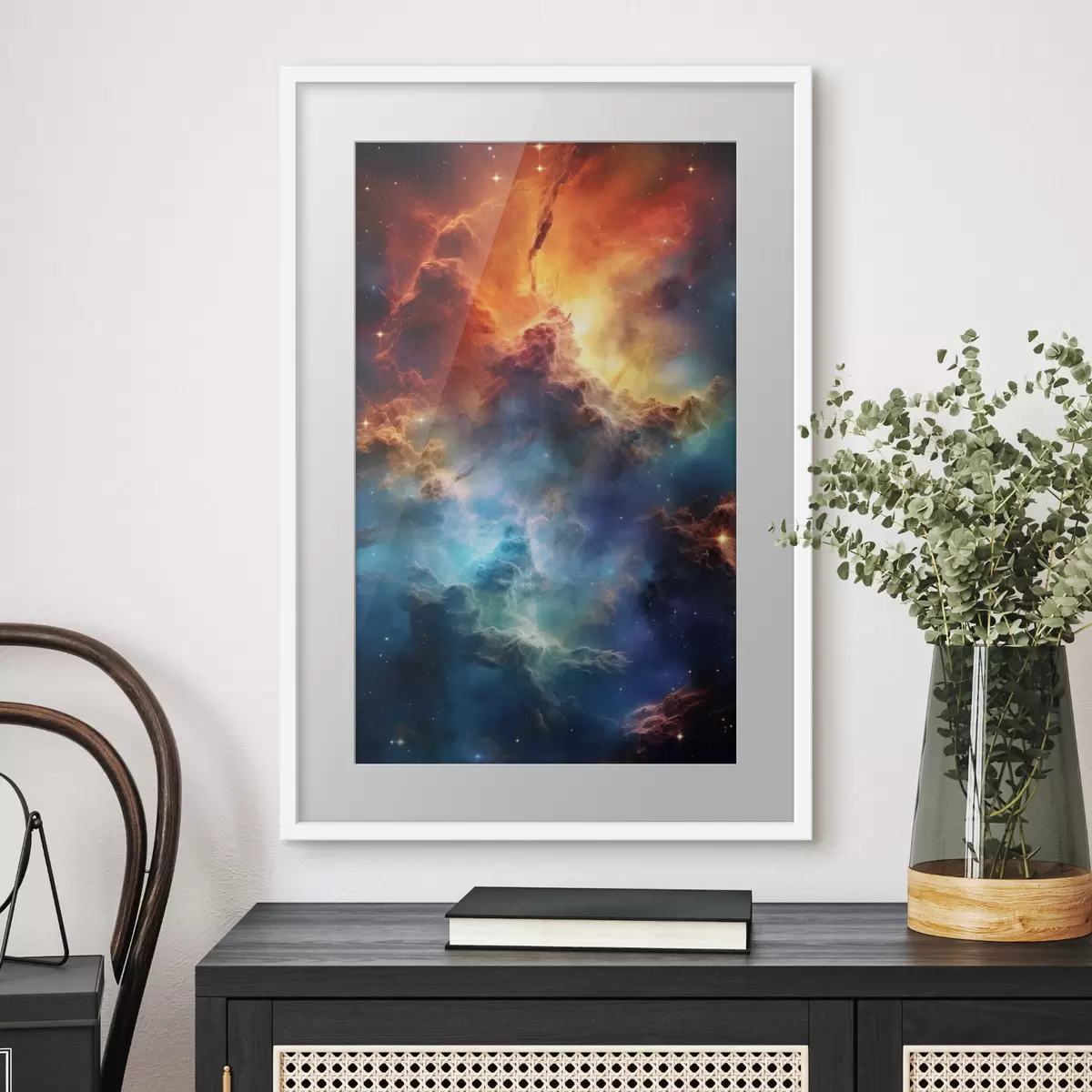 Poster Sternenhimmel und Wolkennebel f35365