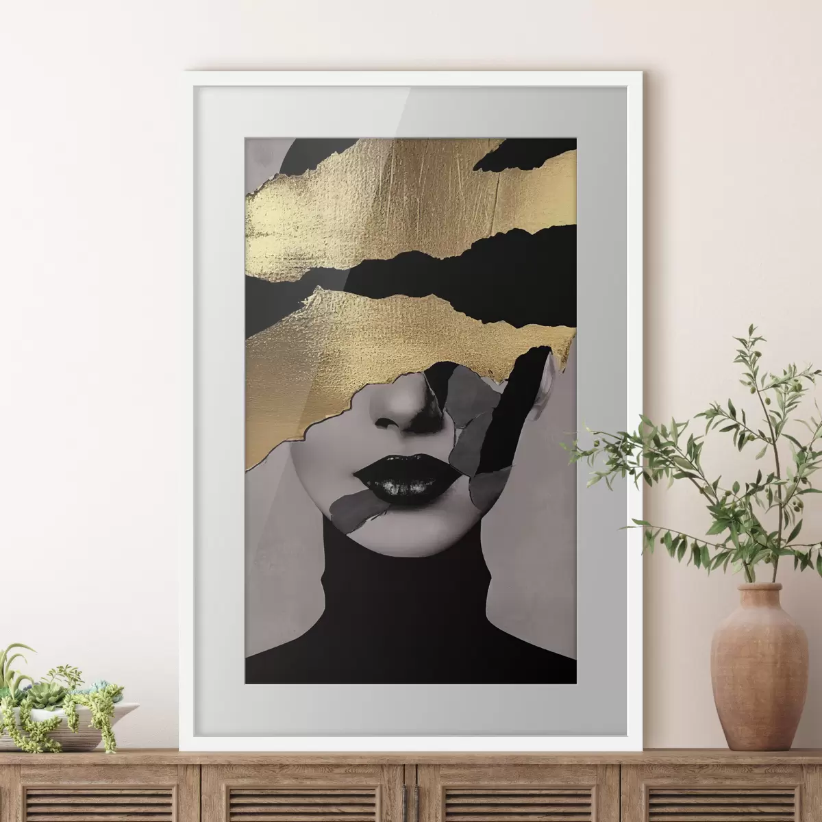 Poster Schwarze Lippen, Porträt eines Mädchens f35520