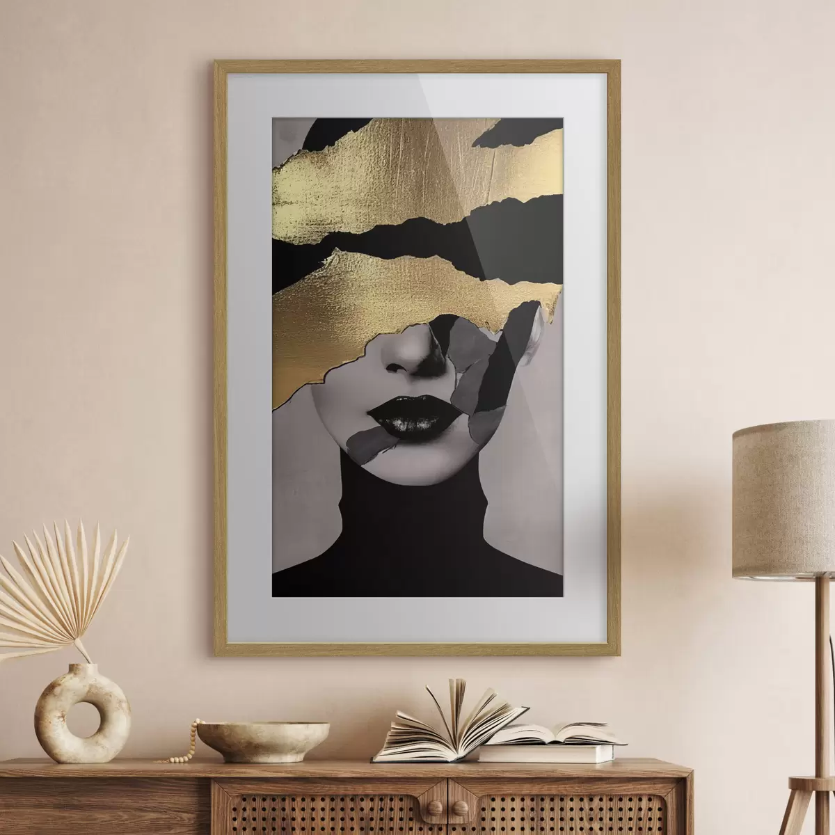 Poster Schwarze Lippen, Porträt eines Mädchens f35520