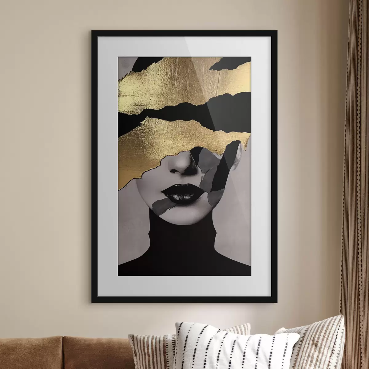 Poster Schwarze Lippen, Porträt eines Mädchens f35520