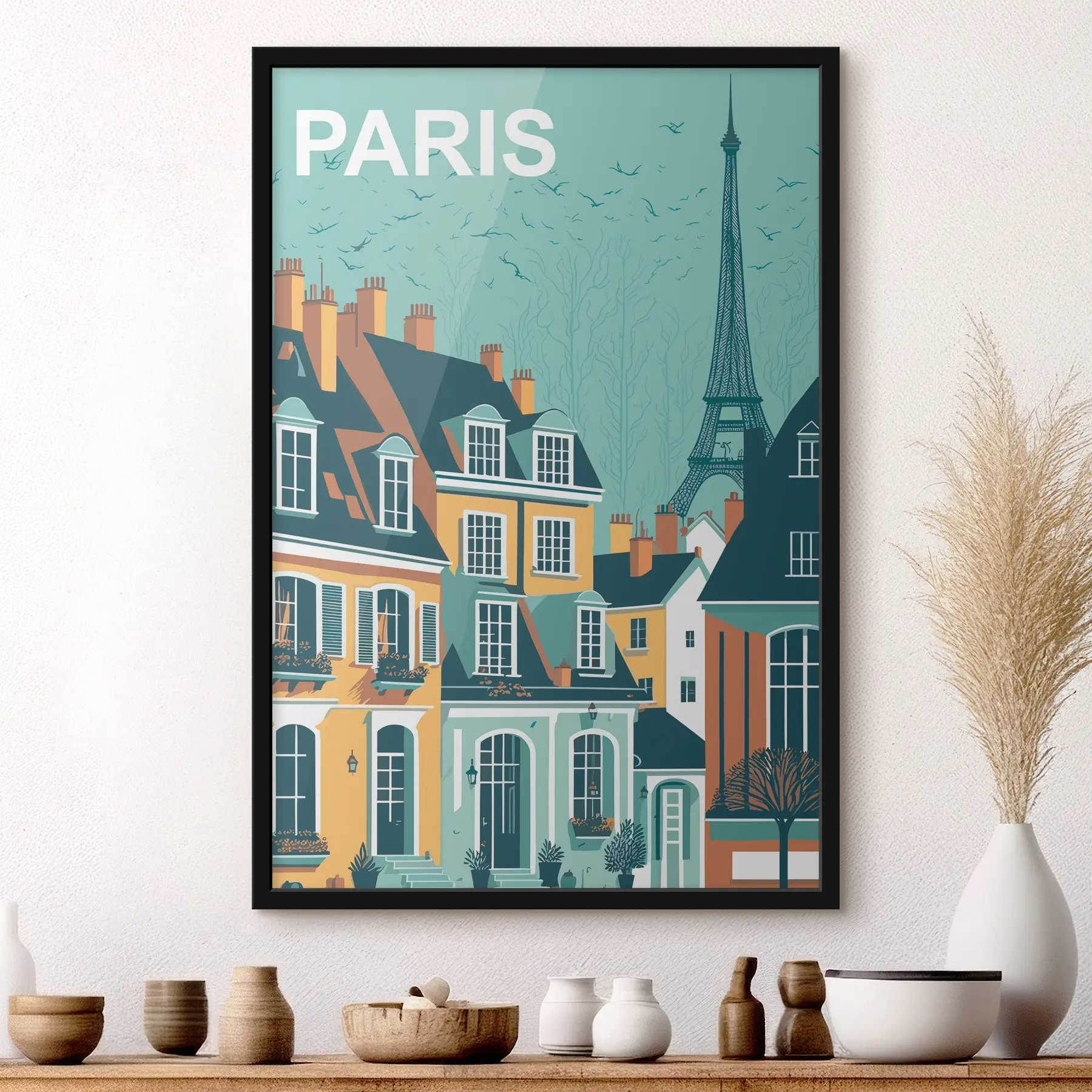 Fototapete Retro-Reise-Illustration Paris f36331