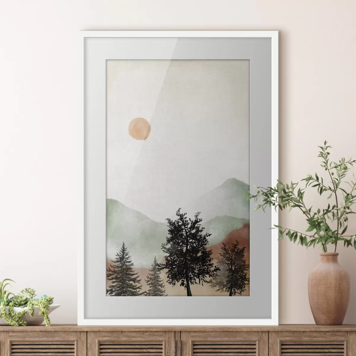 Poster Aquarell Berglandschaft f36592