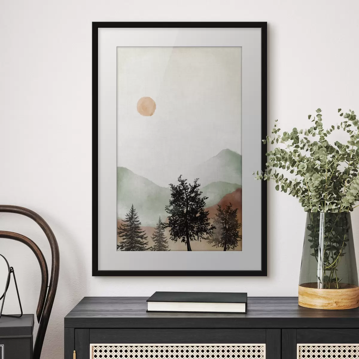 Poster Aquarell Berglandschaft f36592