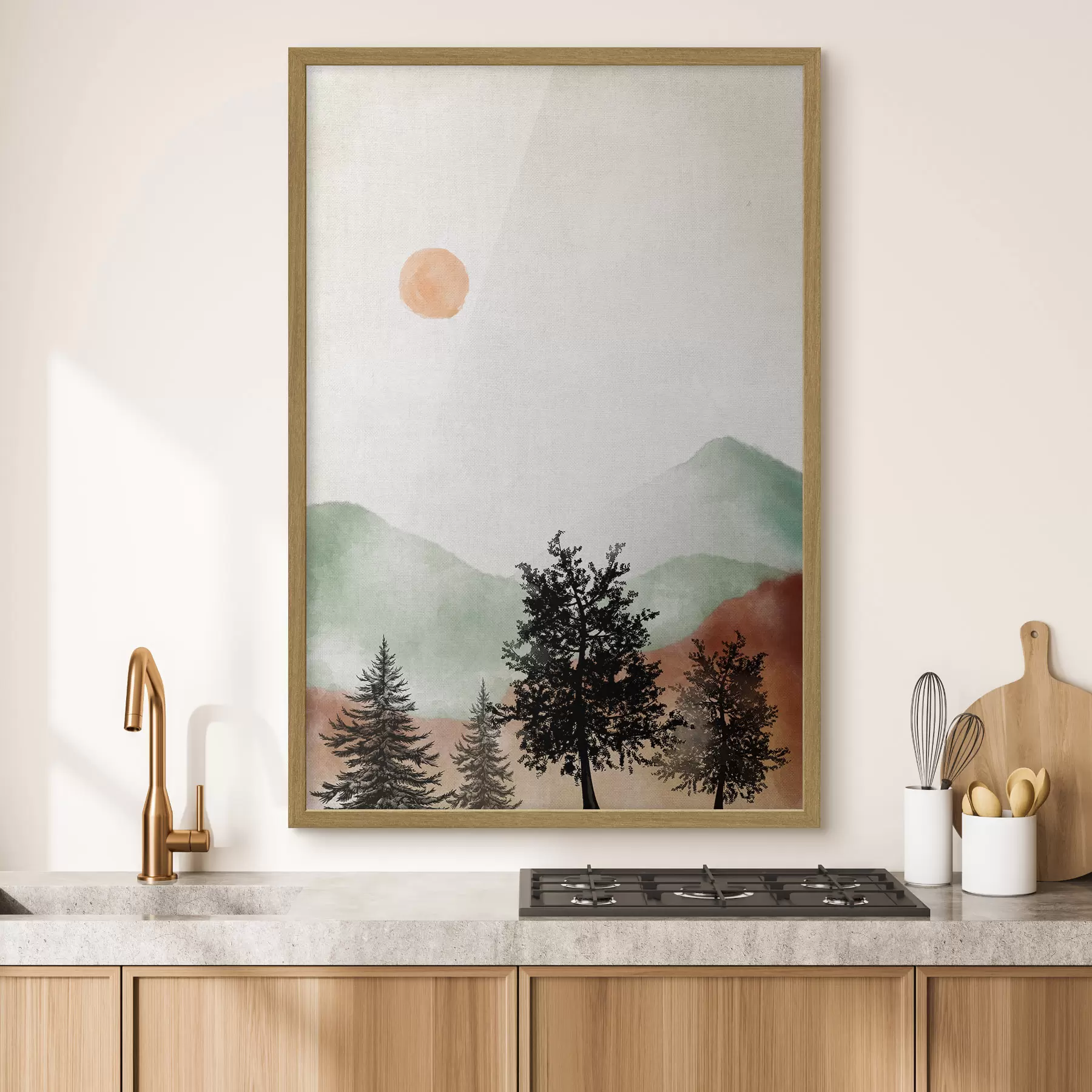 Fototapete Aquarell Berglandschaft f36592