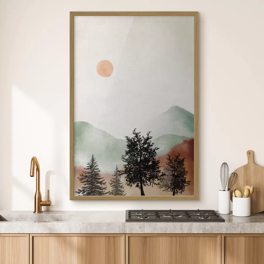 Fototapete Aquarell Berglandschaft f36592