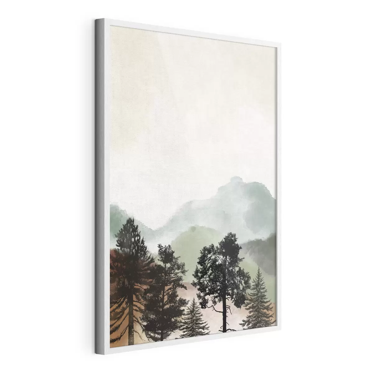 Poster Aquarell Berglandschaft mit Bäumen f36603