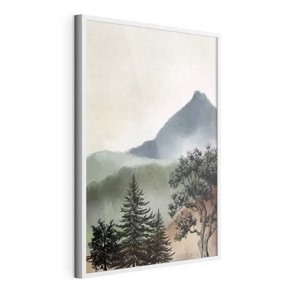 Poster Aquarell Berge und Bäume f36604