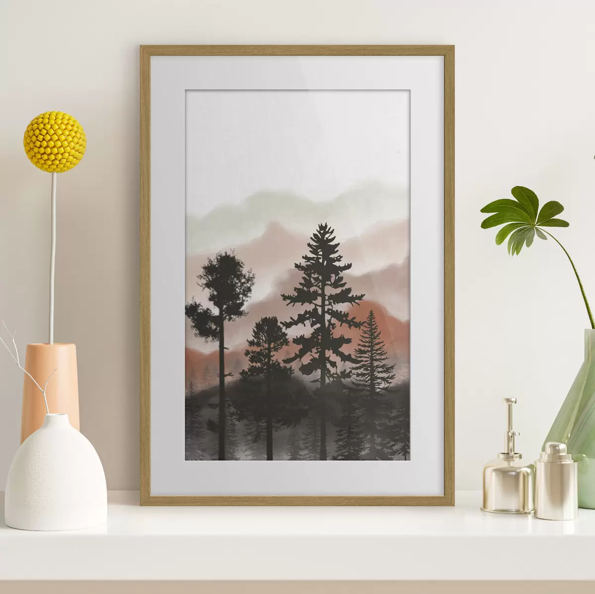 Poster Abstrakte Berglandschaft f36605v2
