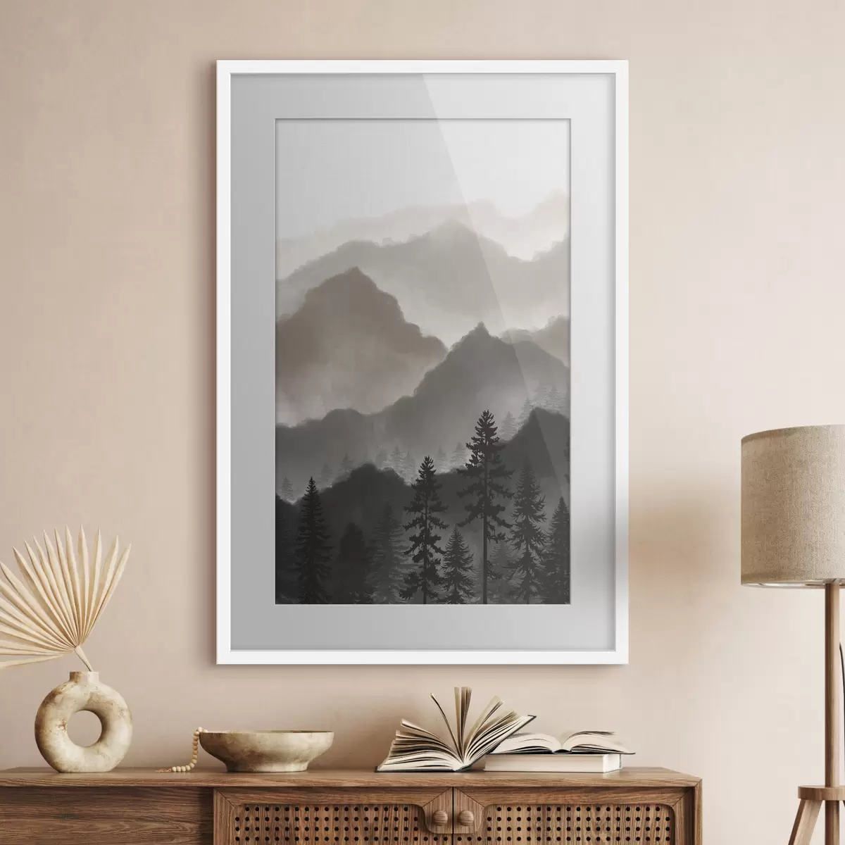 Poster Abstraktes Aquarell Berge f36607v1