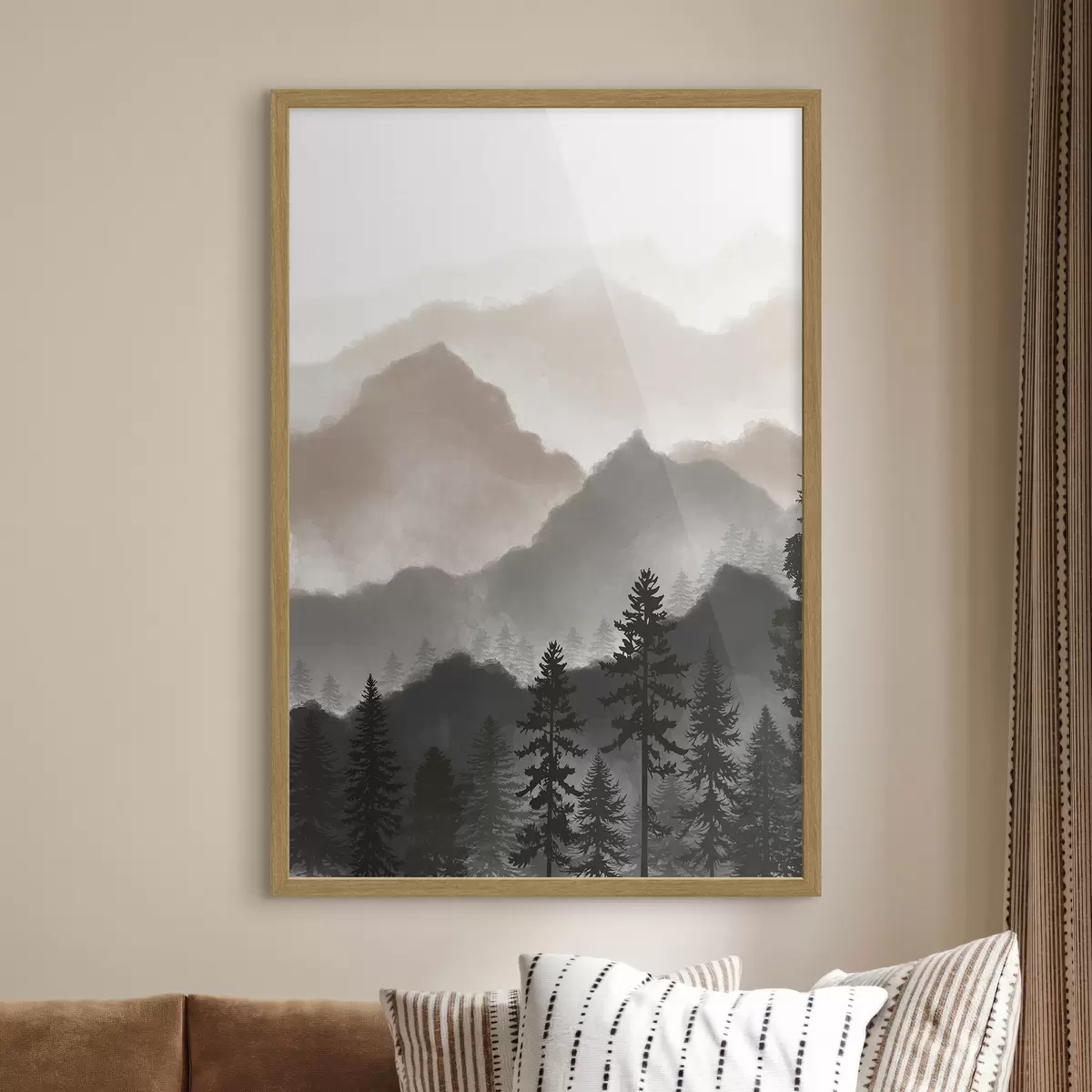 Poster Abstraktes Aquarell Berge f36607v1