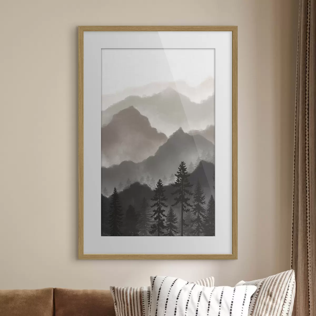 Poster Abstraktes Aquarell Berge f36607v1