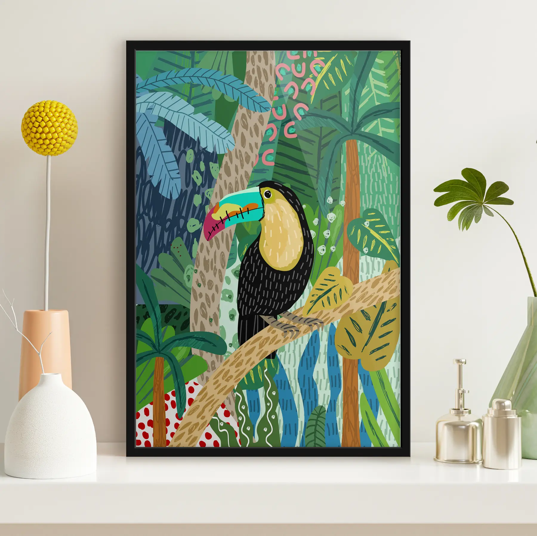 Fototapete Tukan im Dschungel f36595