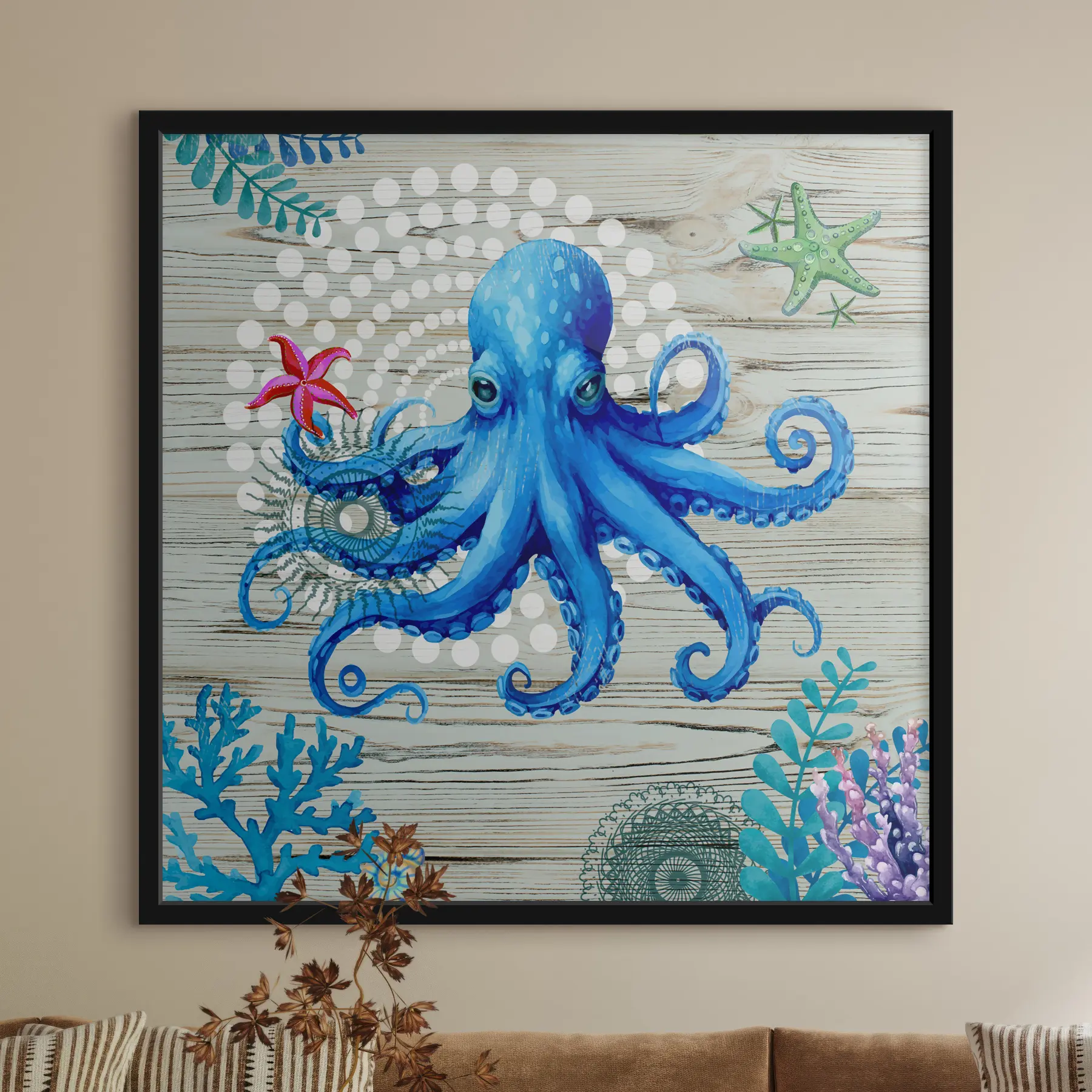 Fototapete Meeresabstraktion mit einem Oktopus f37242