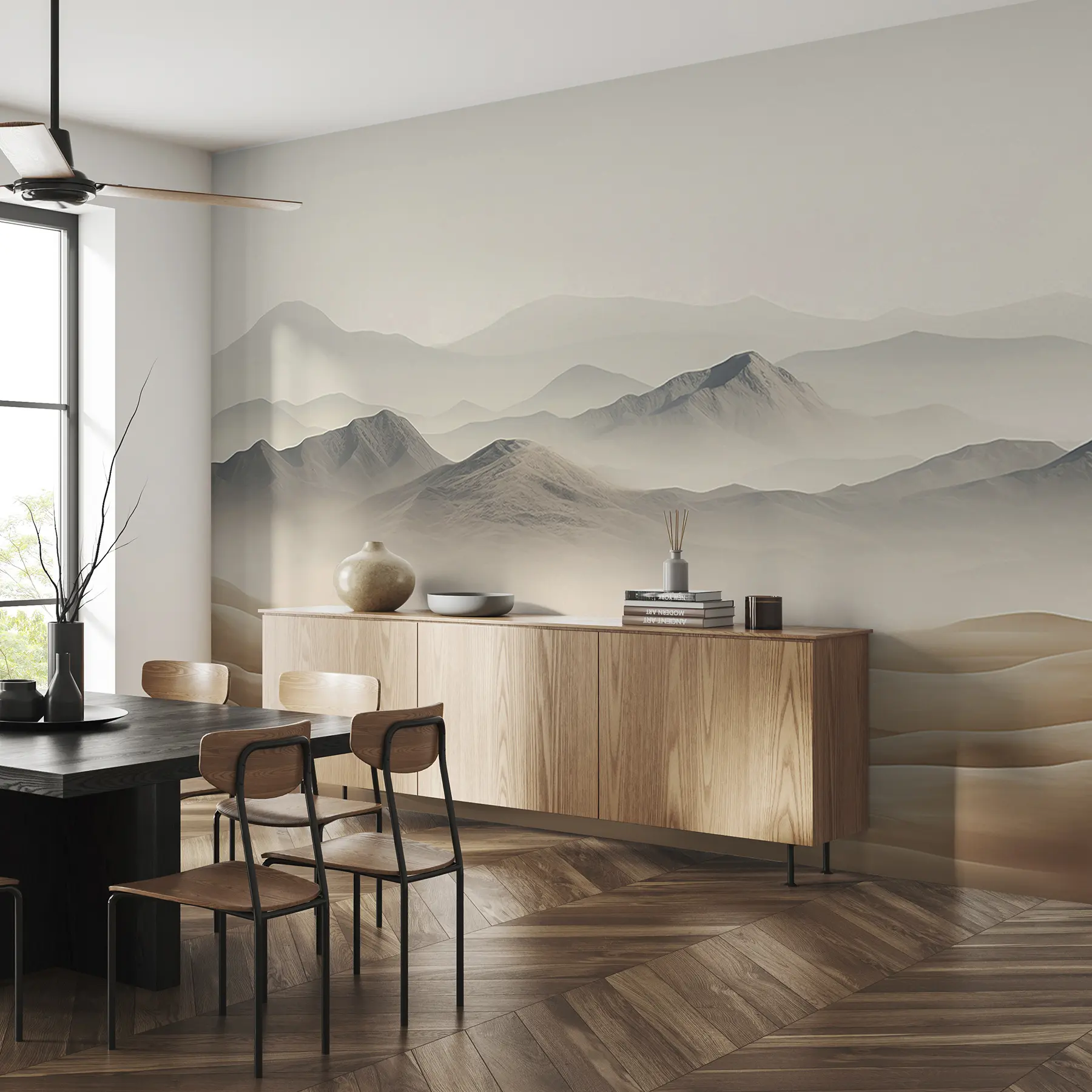 Fototapete Berge Landschaft, Wüste, beige Farben, Realismus u99456