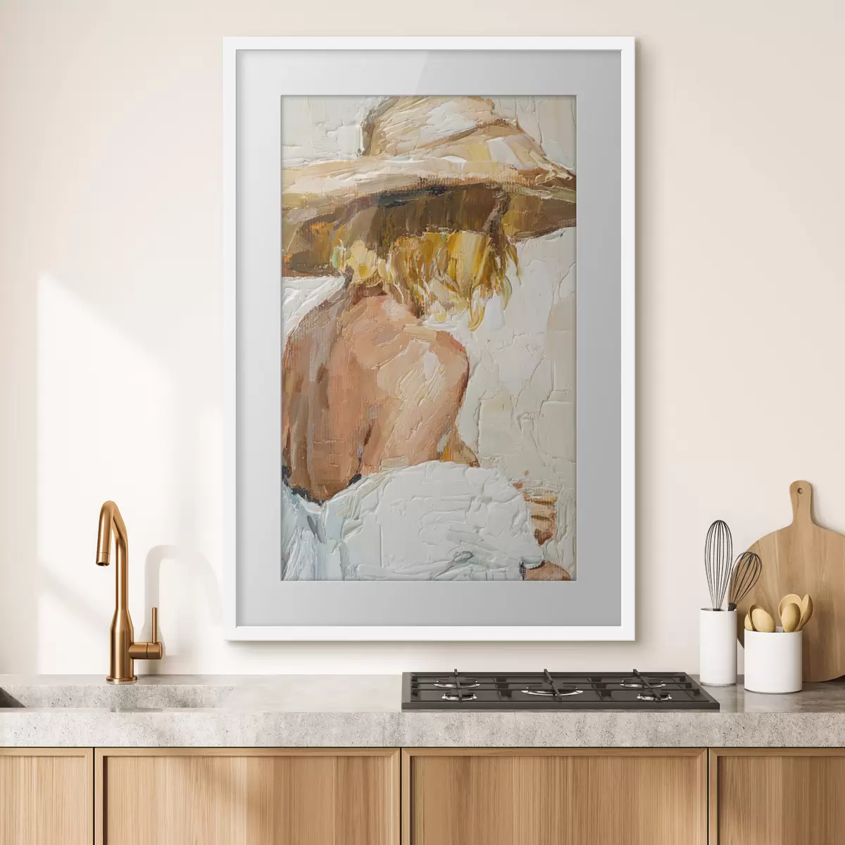 Poster Porträt einer Frau von hinten in Öl f37061