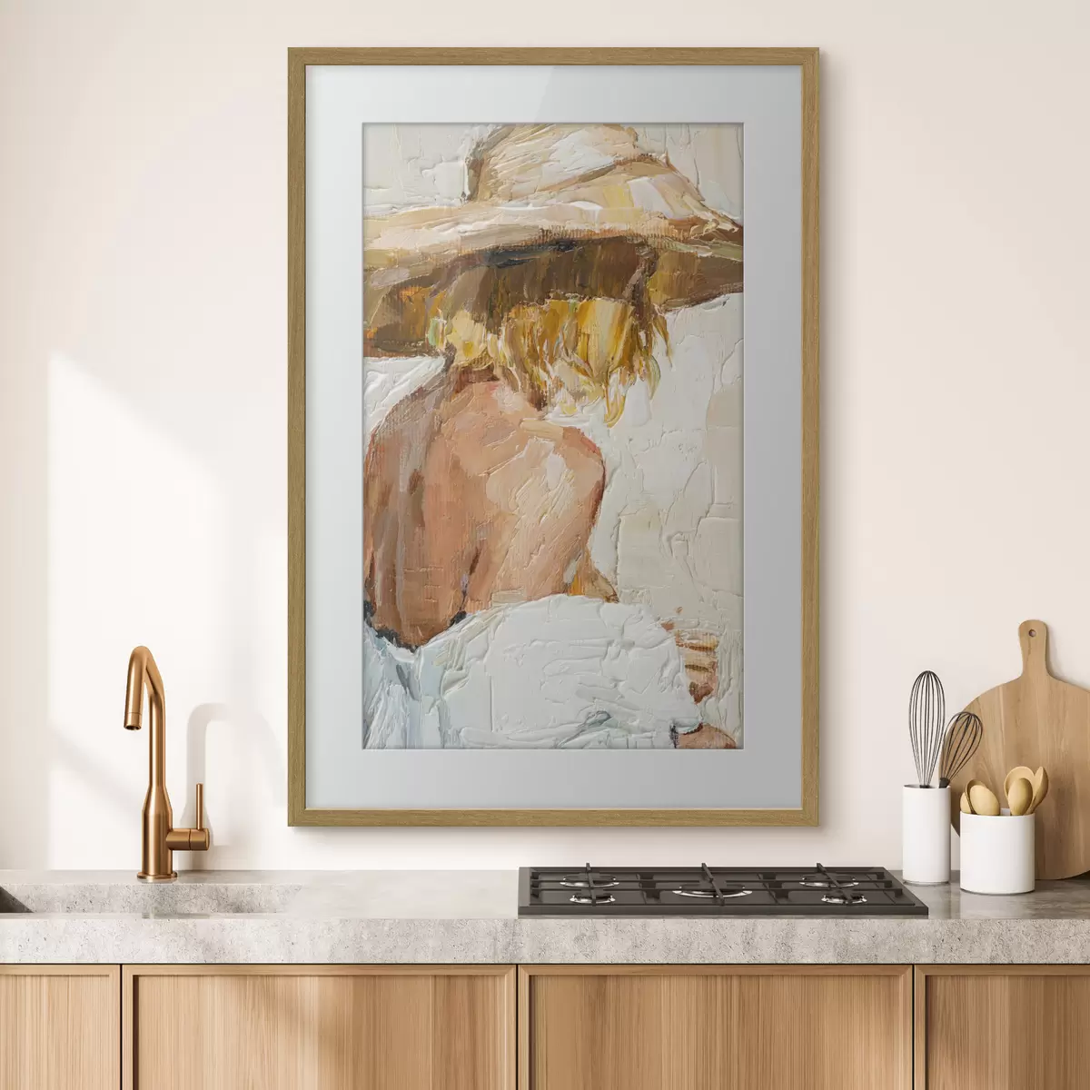 Poster Porträt einer Frau von hinten in Öl f37061