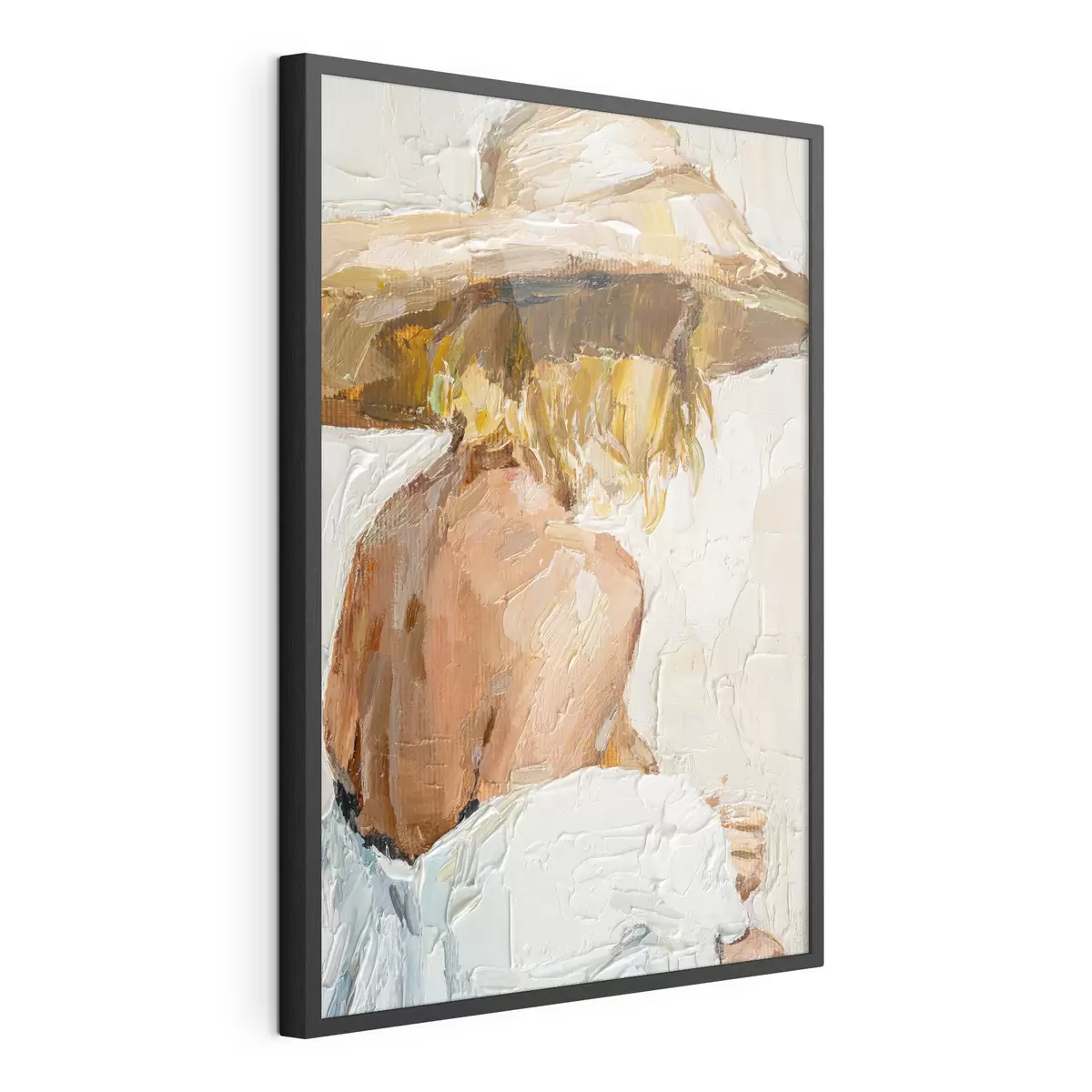 Poster Porträt einer Frau von hinten in Öl f37061