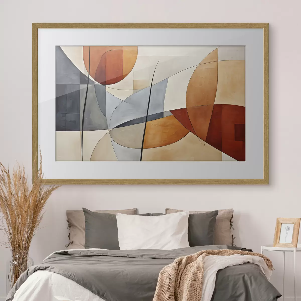 Poster Kurven in Orange und Blau f37285