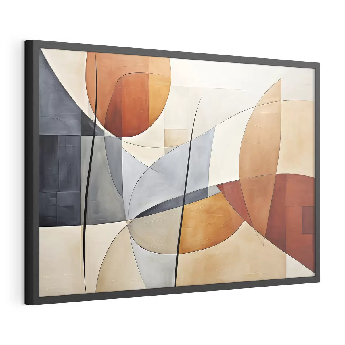 Poster Kurven in Orange und Blau f37285