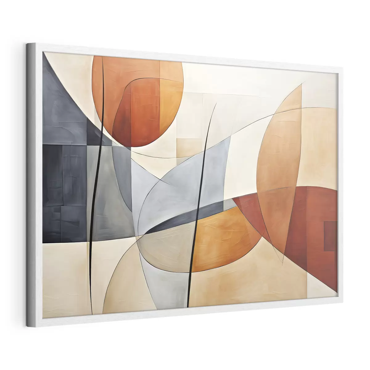 Poster Kurven in Orange und Blau f37285