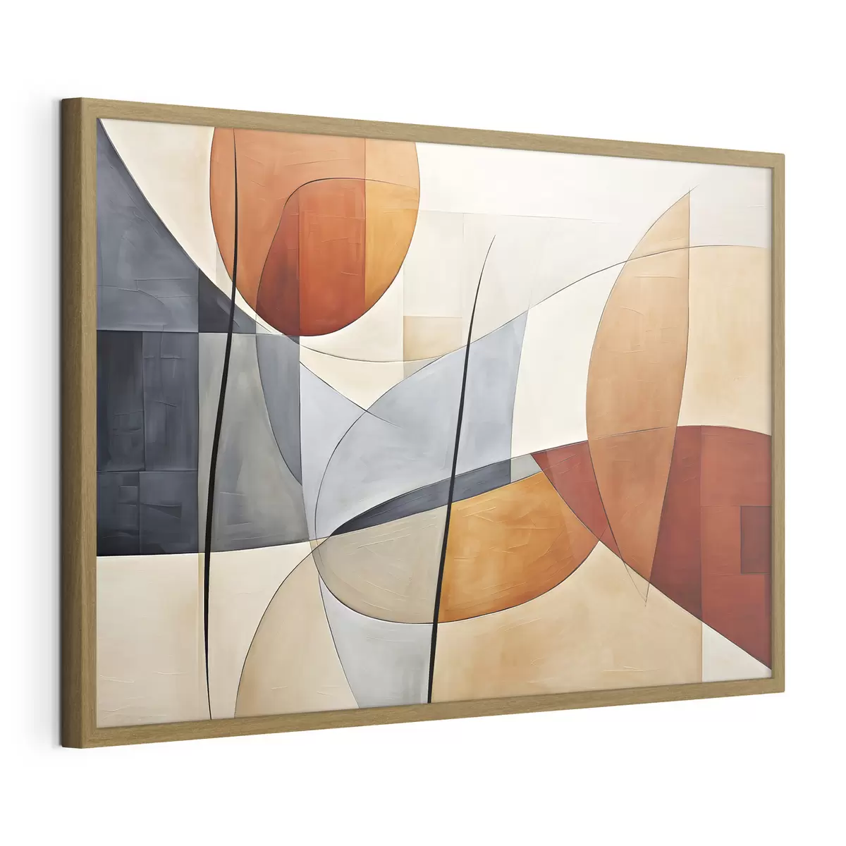 Poster Kurven in Orange und Blau f37285
