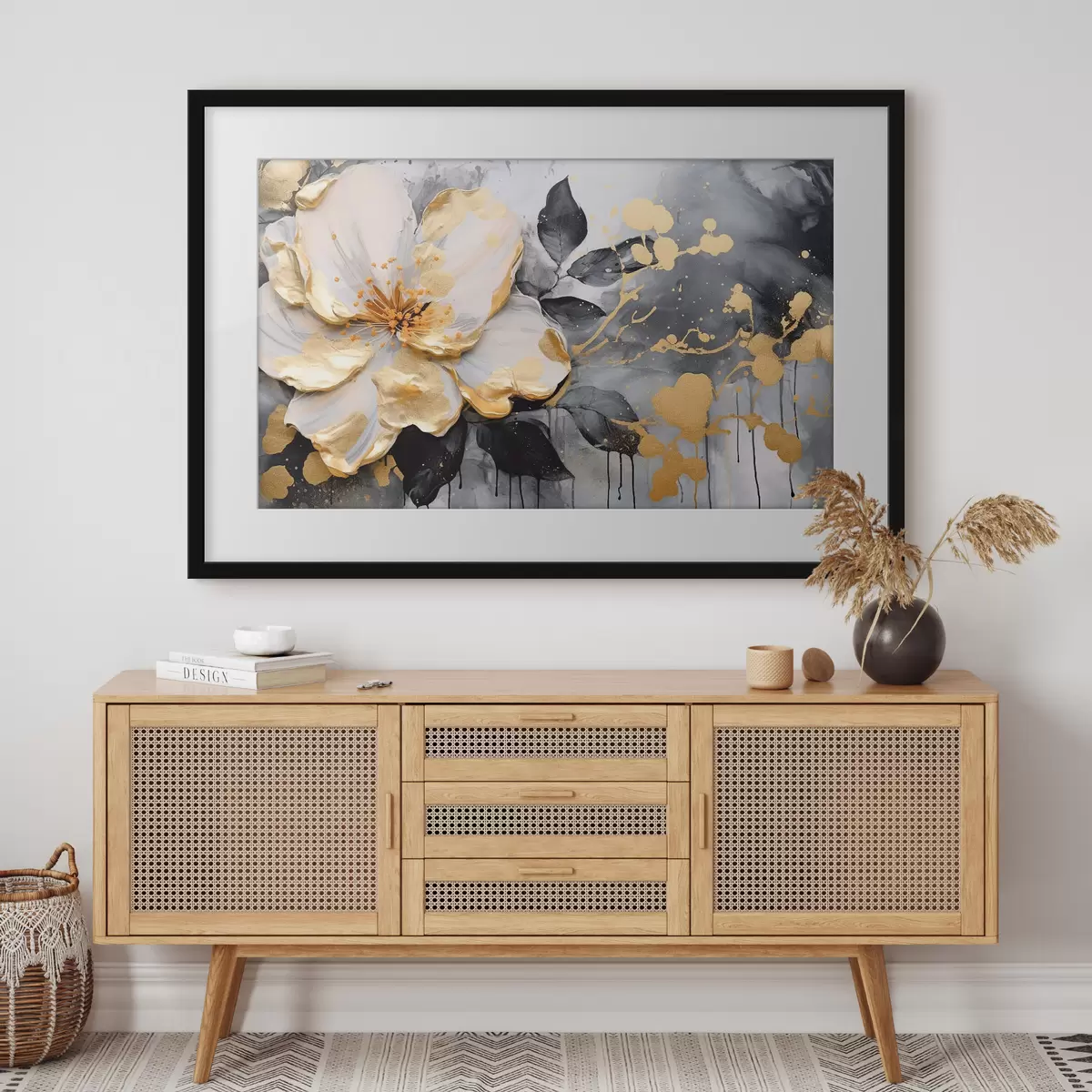 Poster Große Blume auf einem abstrakten Hintergrund f35528