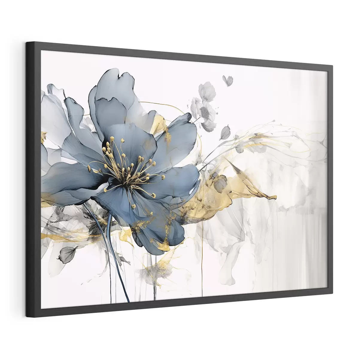 Poster Blaue Blüten im Flug f35527