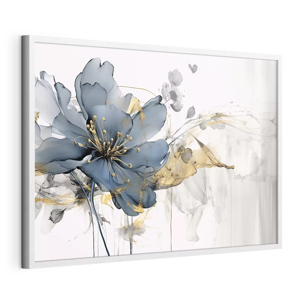 Poster Blaue Blüten im Flug f35527