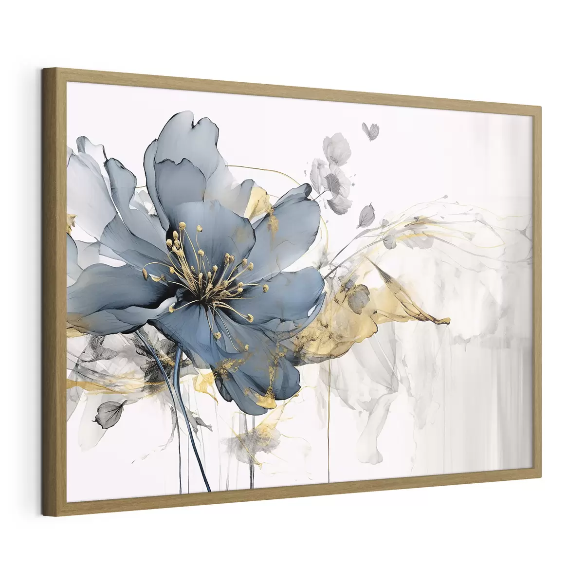 Poster Blaue Blüten im Flug f35527