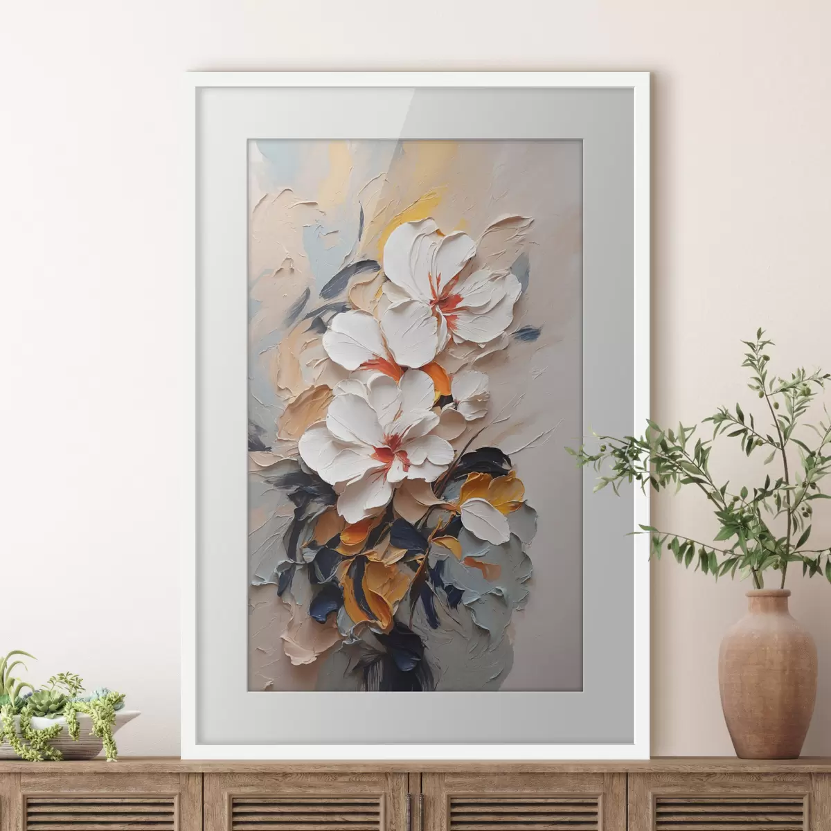 Poster Abstrakte Blumen in Öl f37330