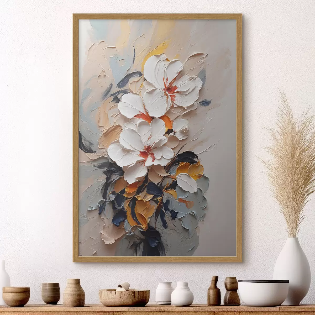 Poster Abstrakte Blumen in Öl f37330