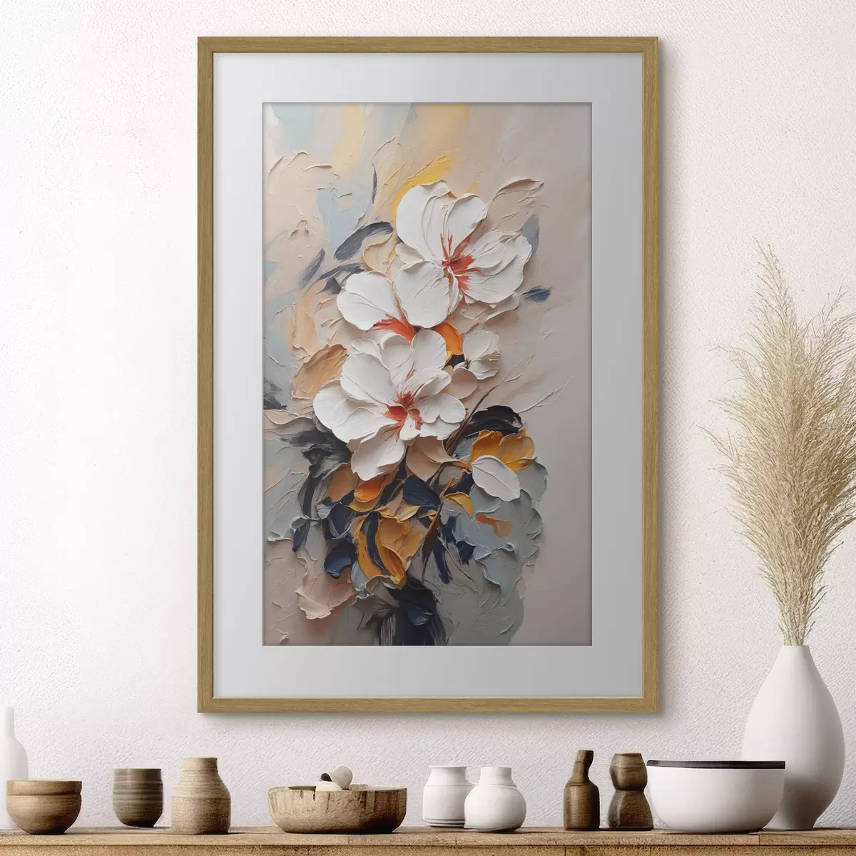 Poster Abstrakte Blumen in Öl f37330