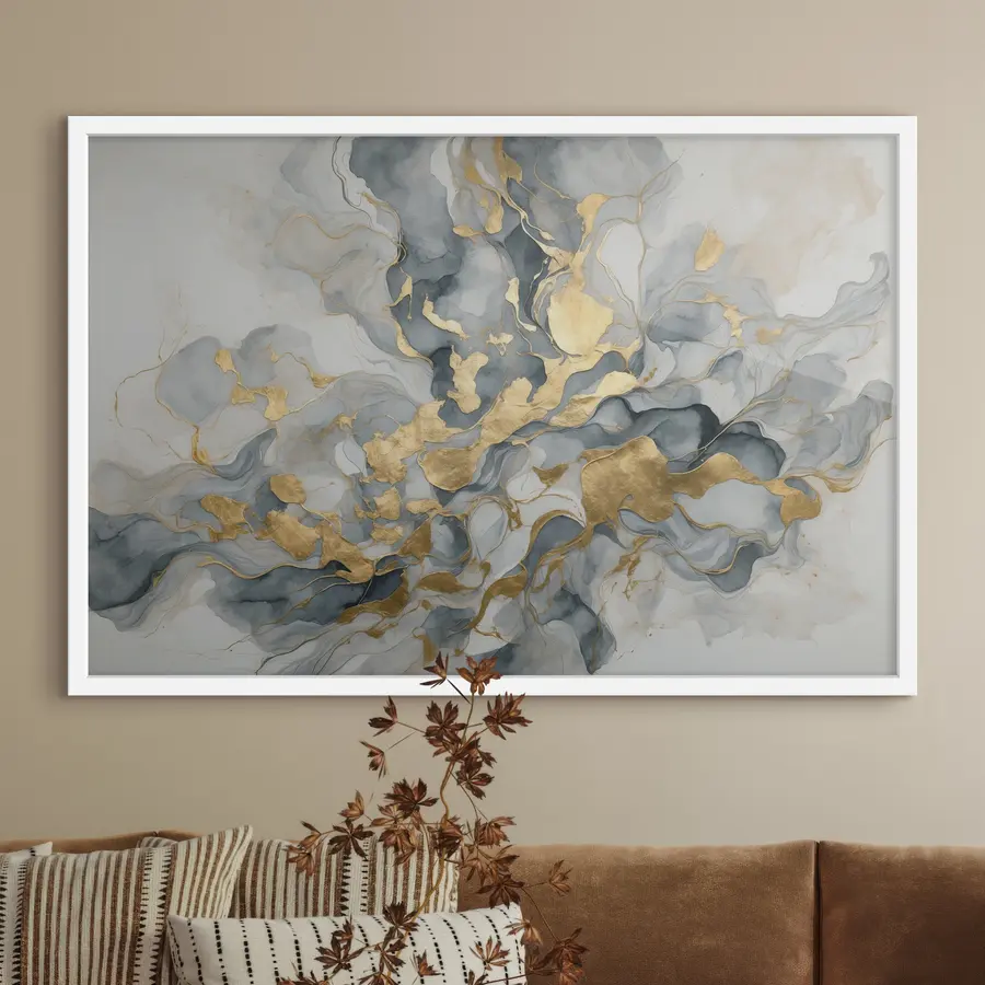 Fototapete Abstraktion in blauen Aquarellen f37331
