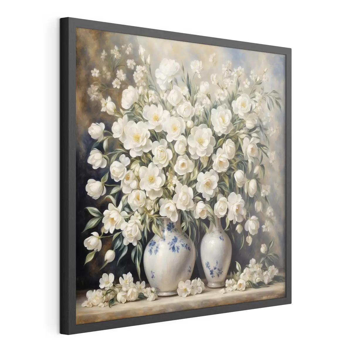 Poster Weißer Blumenstrauß im Stil von Auguste Renoir f37440