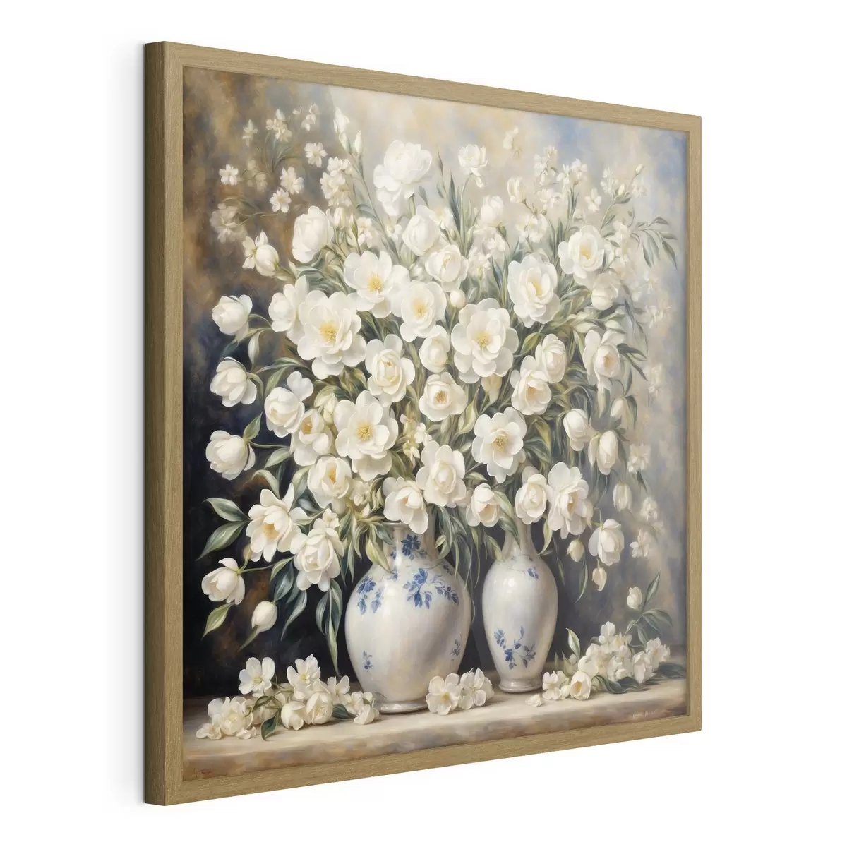 Poster Weißer Blumenstrauß im Stil von Auguste Renoir f37440